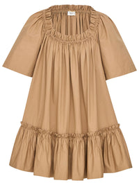 SAINT LAURENT PARIS Ruffled Dress In Cotton Women