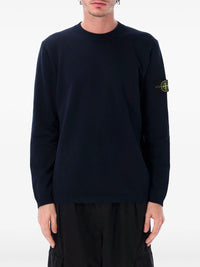 Stone Island Men Loose Fit Ribbed Cotton Crewneck Sweater