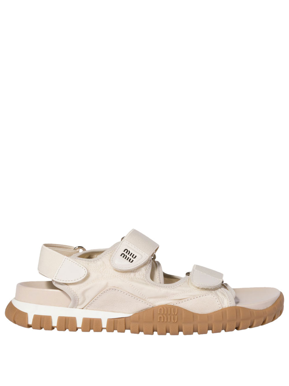 Miu Miu Women Tyre Technical Fabric And Suede Sandals