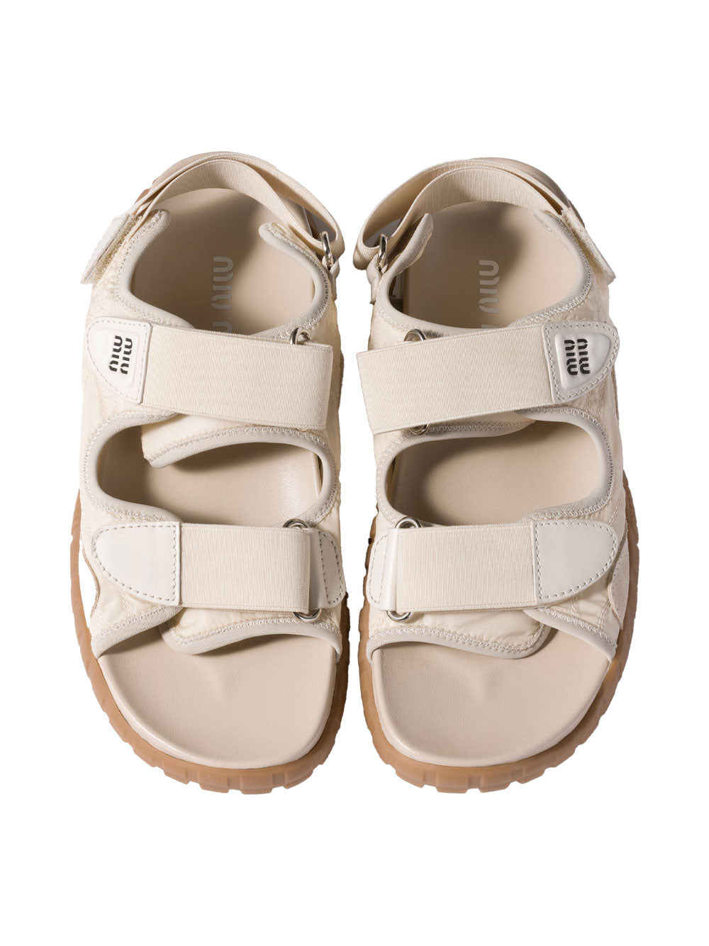 MIUMIU Tyre Technical Fabric And Suede Sandals Women