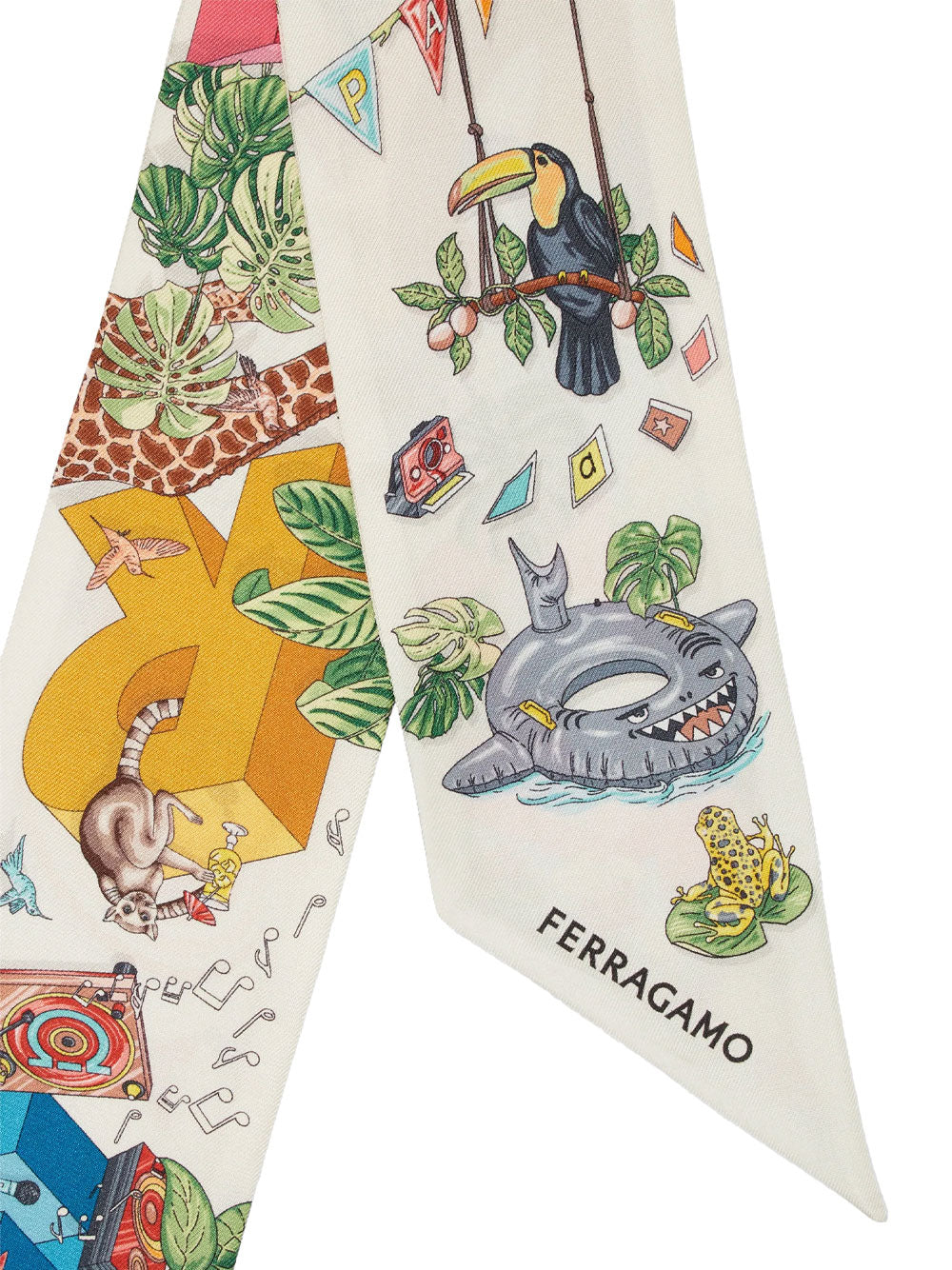 FERRAGAMO Jungle Party Print Silk Mini Bandeau Women