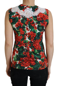 Dolce & Gabbana Women's Geranium Print Sleeveless Top