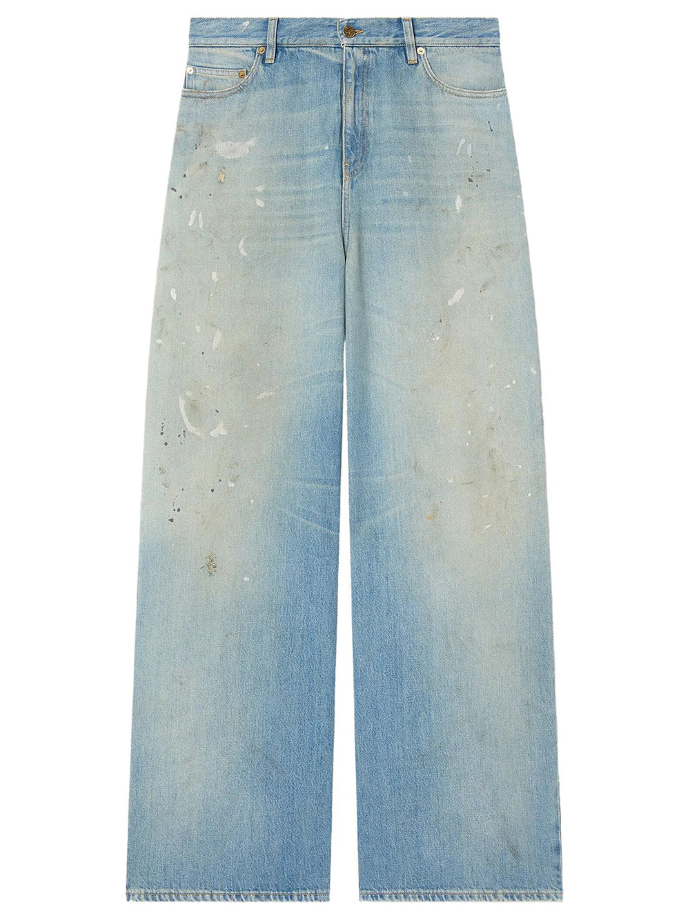 GOLDEN GOOSE Jeans In Denim Azzurro Con Logo Ricamato Golden Women