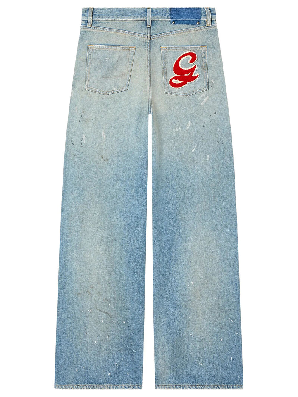 GOLDEN GOOSE Golden Goose Women Jeans In Denim Azzurro Con Logo Ricamato Golden