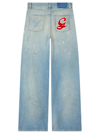 GOLDEN GOOSE Golden Goose Women Jeans In Denim Azzurro Con Logo Ricamato Golden