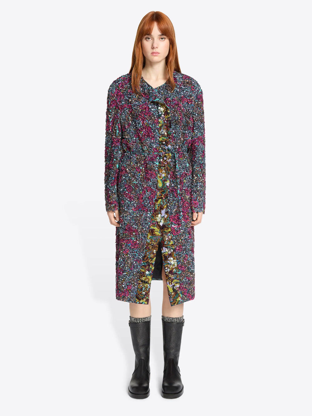 DRIES VAN NOTEN Dries Van Noten Women Cappotto Ricamato Con Stampe “Marbled Clay”