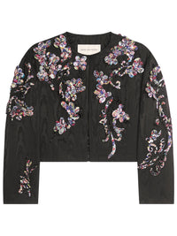 DRIES VAN NOTEN Dries Van Noten Women Giacca Corta Ricamata Con Effetto Moiré