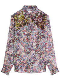DRIES VAN NOTEN Camicia Aderente In Viscosa Ricamata Women
