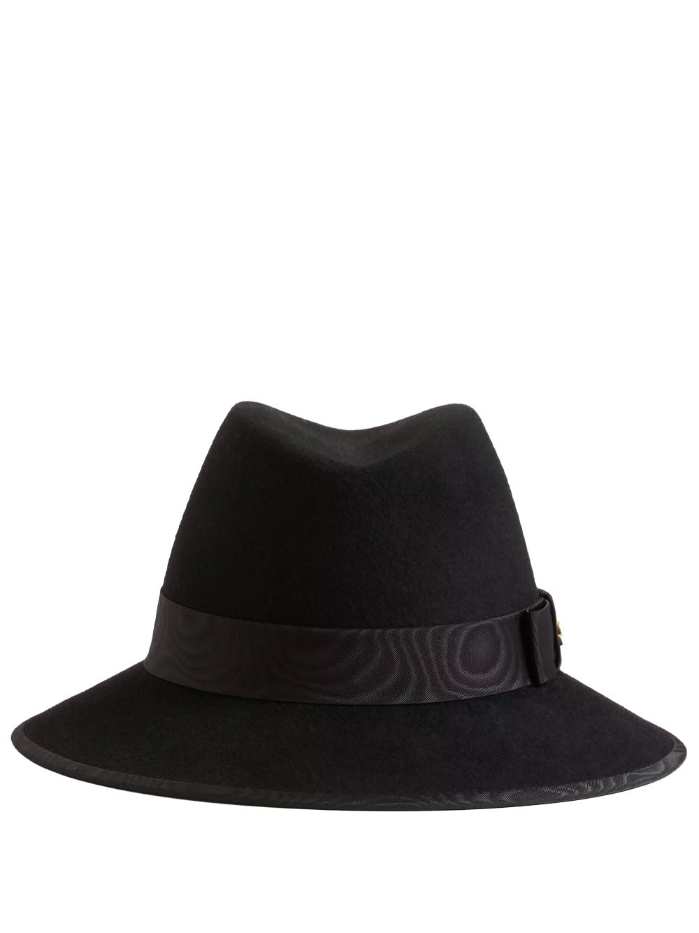 Valentino Garavani Women Vlogo Signature Felt Hat With Moiré Ribbon