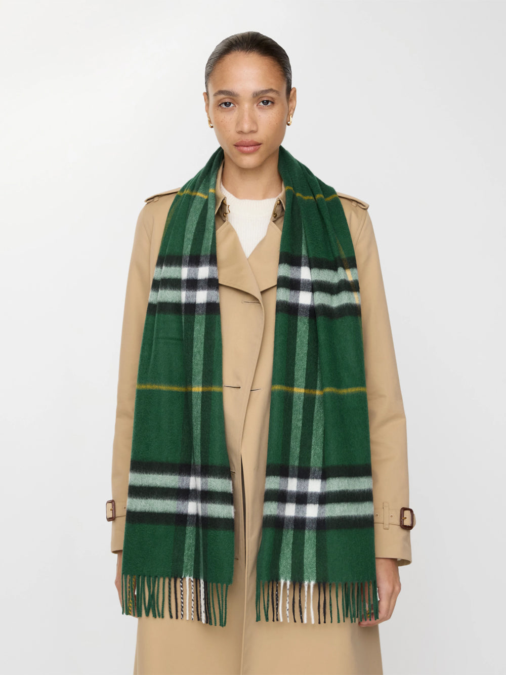 BURBERRY LONDON ENGLAND Check Cashmere Scarf Women