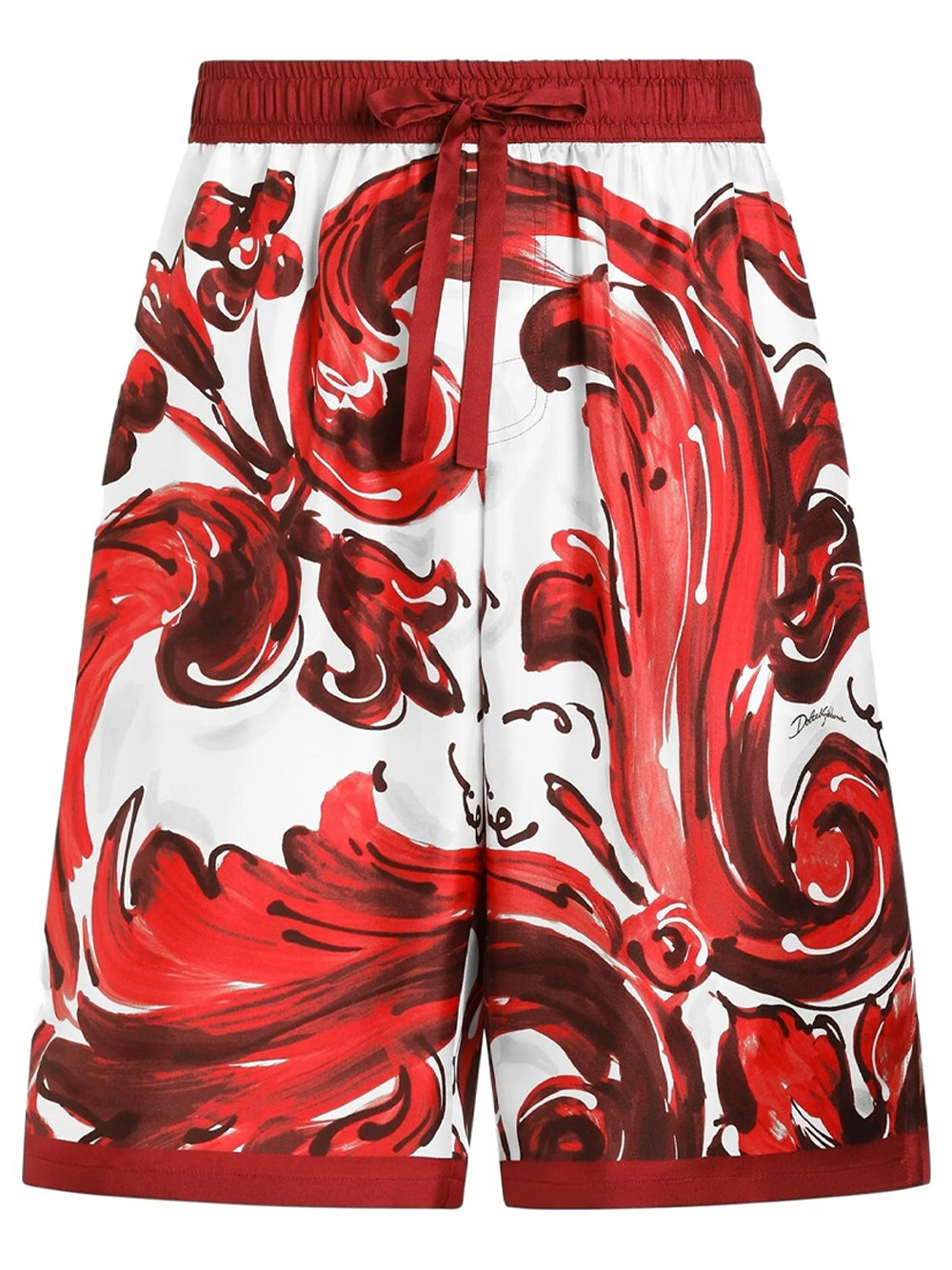 DOLCE & GABBANA Vanity Bermuda Shorts In Majolica-Print Silk Twill Women