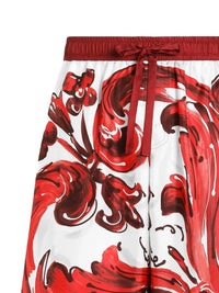 DOLCE & GABBANA Vanity Bermuda Shorts In Majolica-Print Silk Twill Women