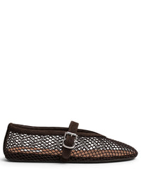 ALAÏA Suede Ballet Flats In Fishnet Women