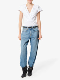 ISABEL MARANT Nadrine Draped Cotton Jersey T-Shirt Women