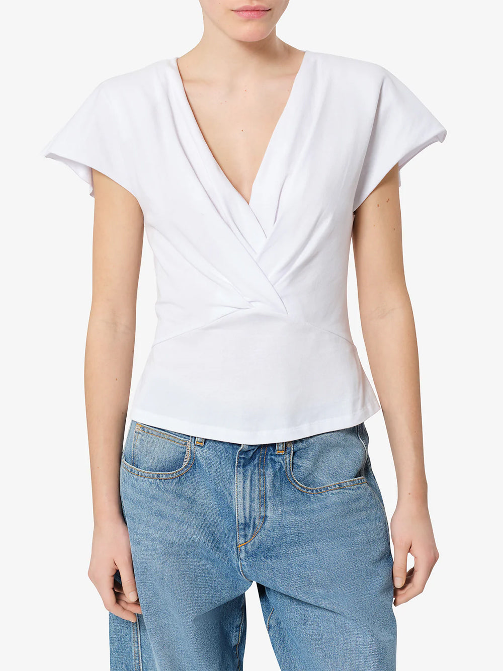 ISABEL MARANT Isabel Marant Women Nadrine Draped Cotton Jersey T-Shirt