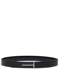 TOM FORD Tom Ford Women Grained Leather And Spazzolato Leather Slim T Belt