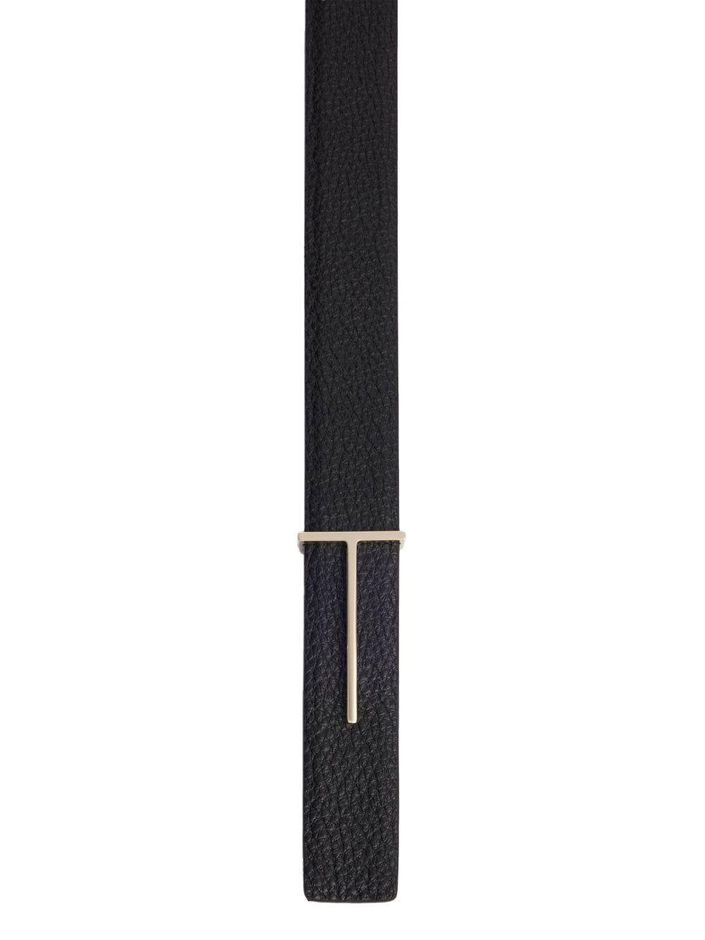 TOM FORD Grained Leather And Spazzolato Leather Slim T Belt Women