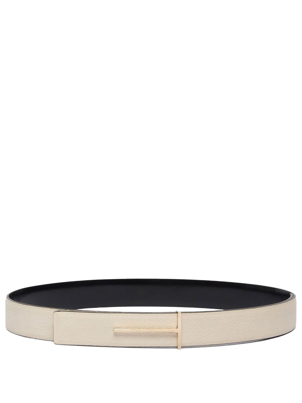 TOM FORD Tom Ford Women Grained Leather And Spazzolato Leather Slim T Belt