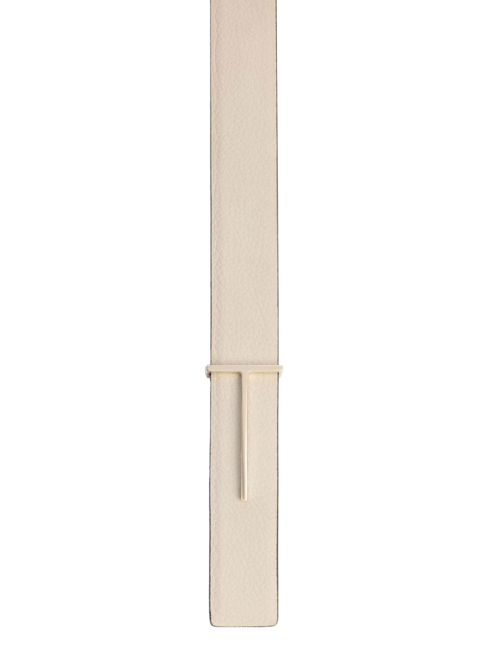 TOM FORD Grained Leather And Spazzolato Leather Slim T Belt Women