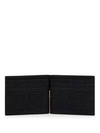 Tom Ford Men Grained Leather Money Clip Wallet