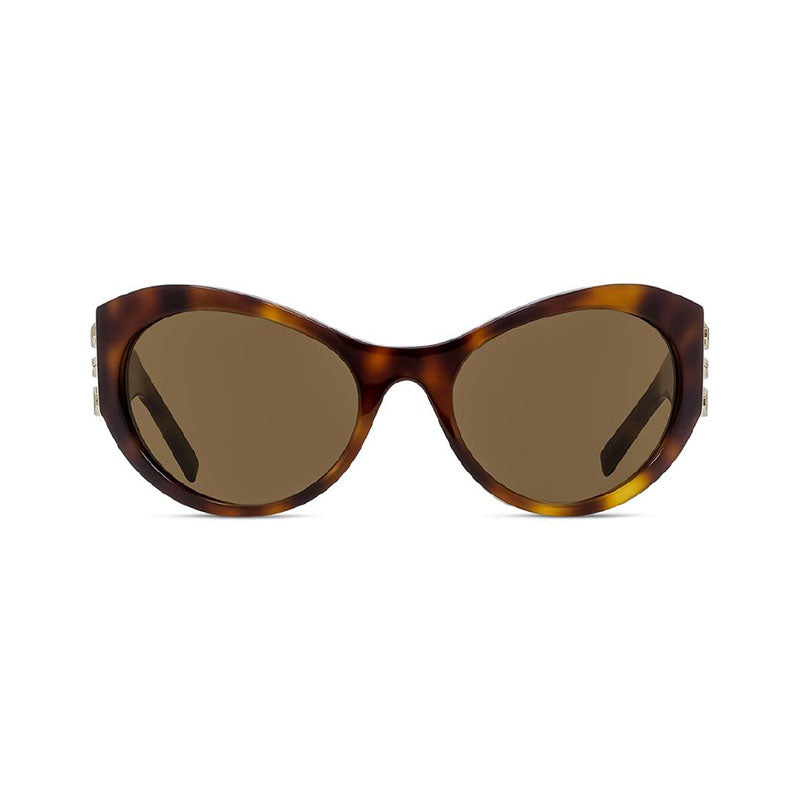 Givenchy Sunglasses Oval Full Rim, Shiny Black/Gold Frame and Grey Lens GV40073I01A