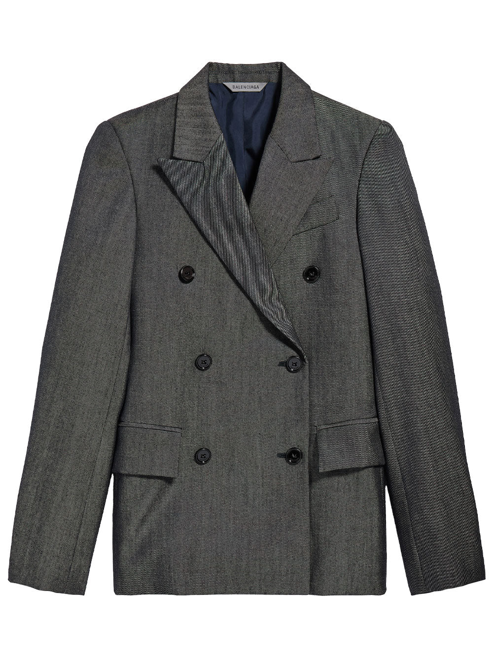 BALENCIAGA Double-Breasted Tailored Jacket In Wool Twill In Denim Look Women