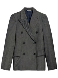 BALENCIAGA Double-Breasted Tailored Jacket In Wool Twill In Denim Look Women