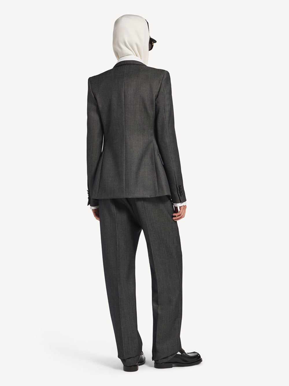 BALENCIAGA Double-Breasted Tailored Jacket In Wool Twill In Denim Look Women