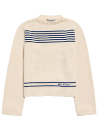 BALENCIAGA Balenciaga Women Boatneck Sweater In Cotton Ribbed Knit