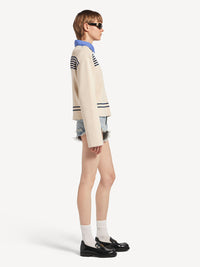 BALENCIAGA Balenciaga Women Boatneck Sweater In Cotton Ribbed Knit