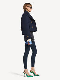 BALENCIAGA Cropped Peacoat In Textured Wool Women