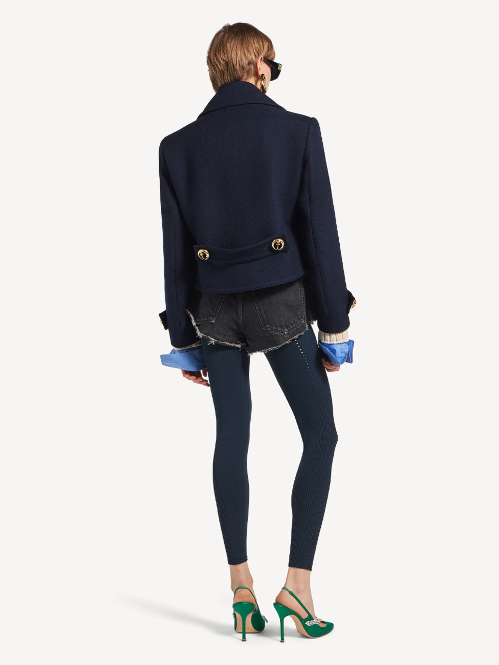 BALENCIAGA Balenciaga Women Cropped Peacoat In Textured Wool