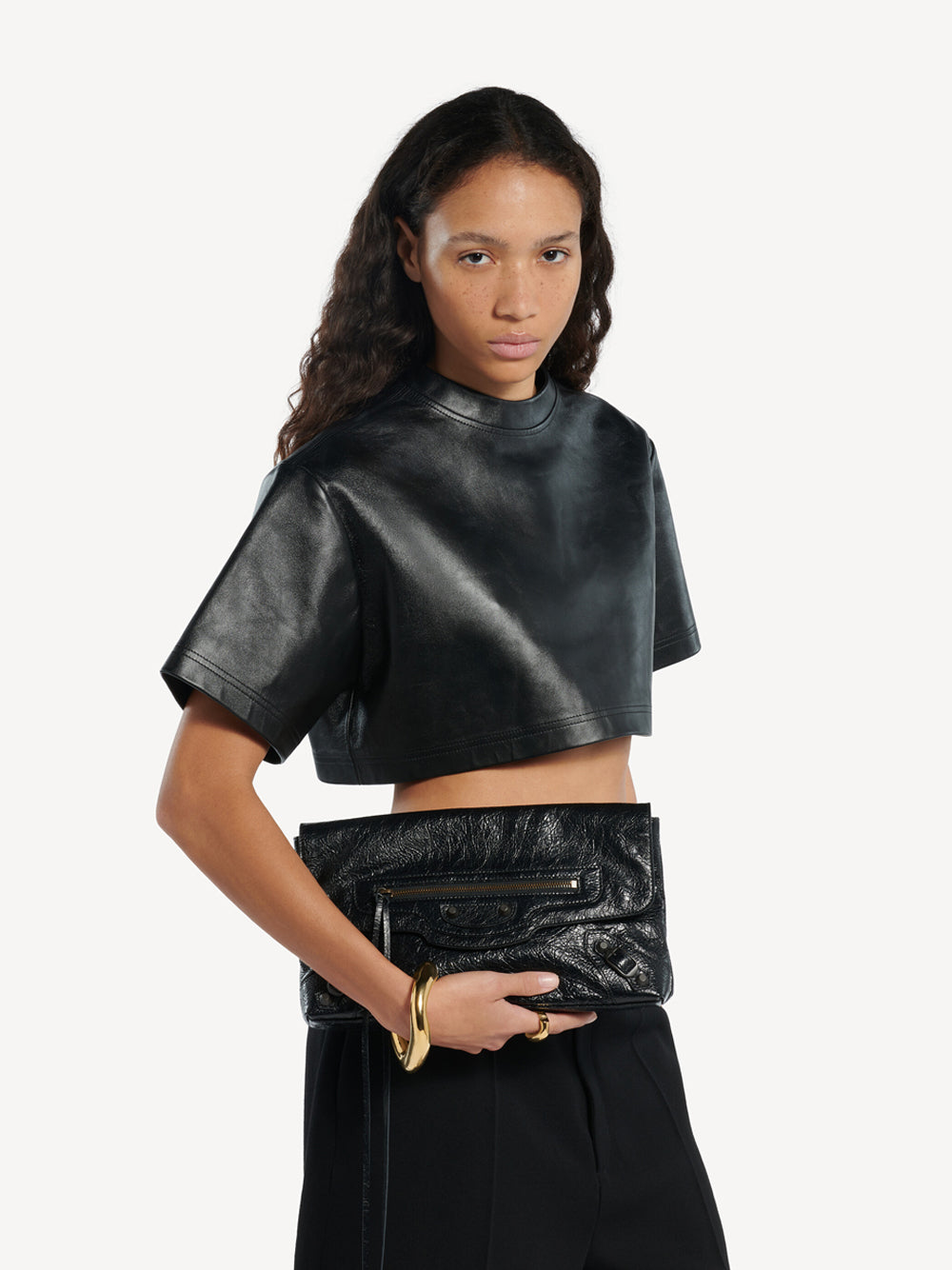 Balenciaga Women Pochette Le City In Pelle Arena
