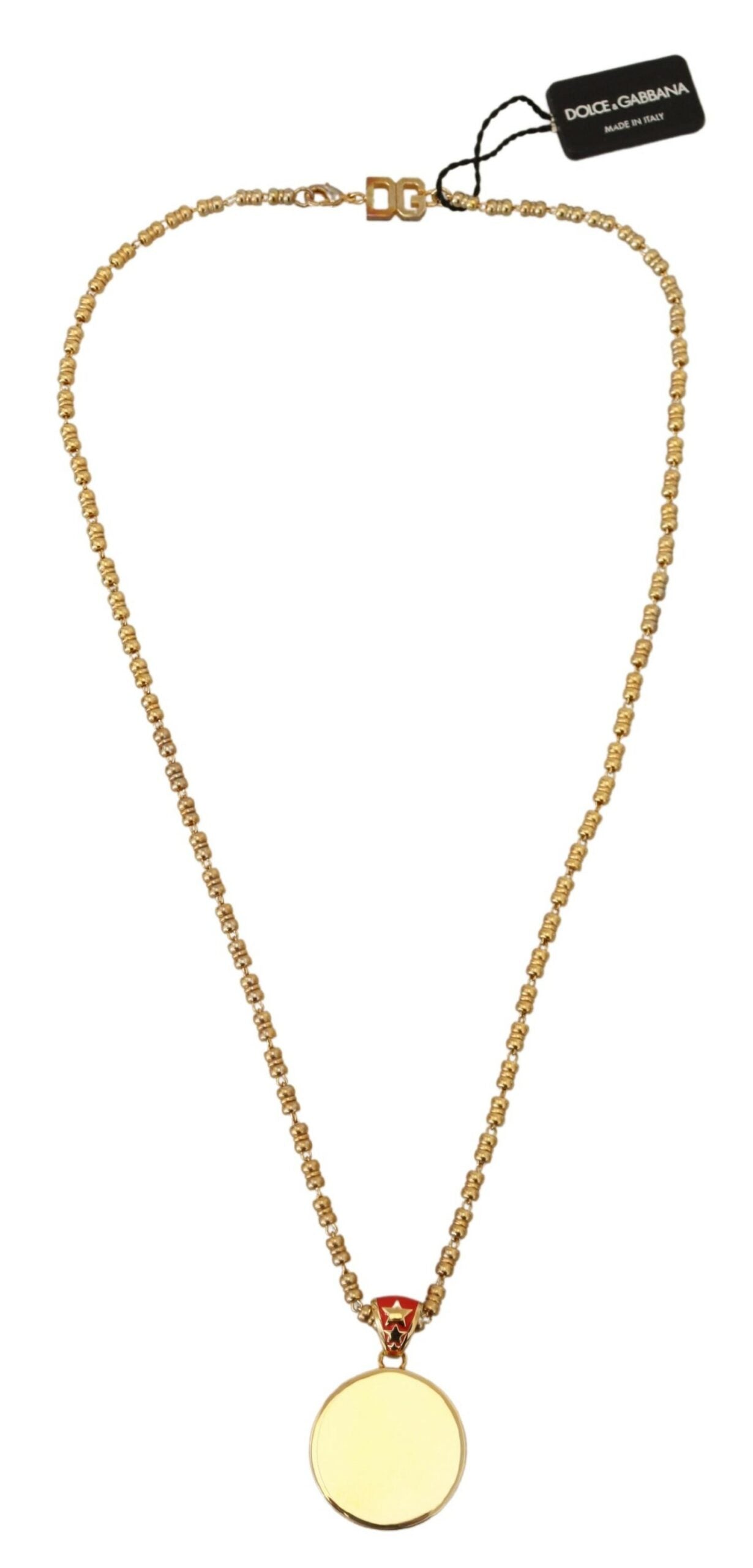 Dolce & Gabbana  Be Kind Choose Love Pig Necklace Gold-tone Metal