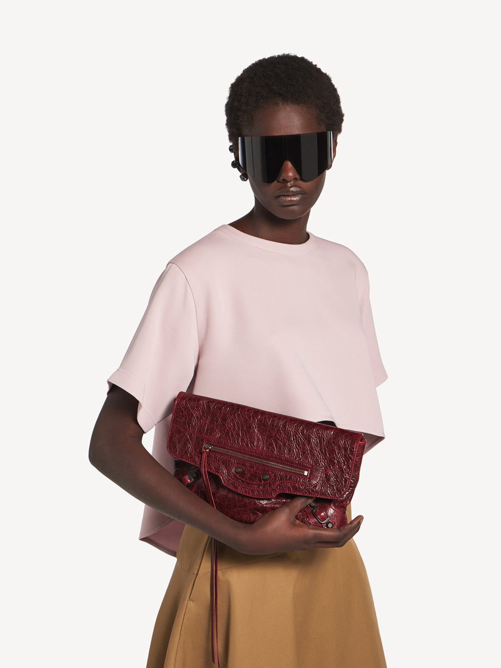 Balenciaga Women Pochette Le City In Pelle Arena