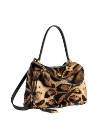 BALENCIAGA Balenciaga Women Borsa "Rodeo" Piccola In Pelle Effetto Cavallino Stampa Leopardo