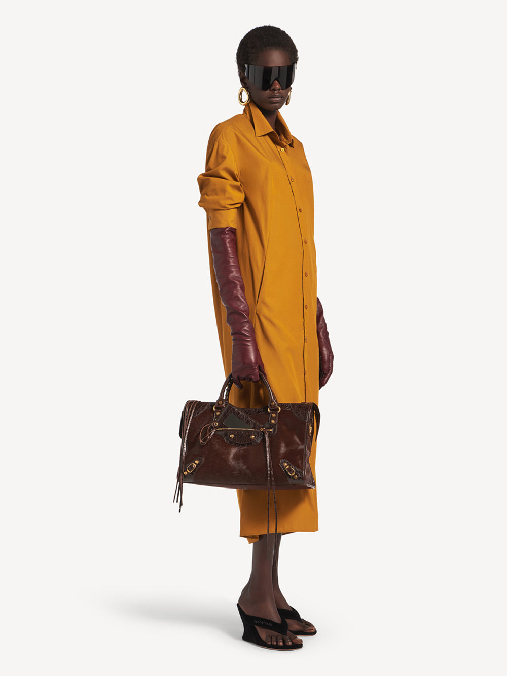 Balenciaga Women Borsa Le City Media In Cavallino E Pelle Arena