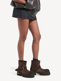 BALENCIAGA Balenciaga Women Venom Mini Bootie In Waxed Suede Calfskin
