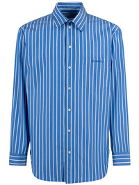 Balenciaga Men Regular Fit Striped Cotton Shirt