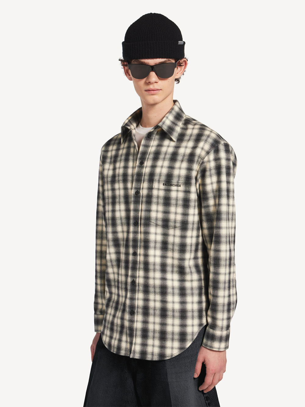 BALENCIAGA Regular Fit Shirt In Check Cotton Flannel Women