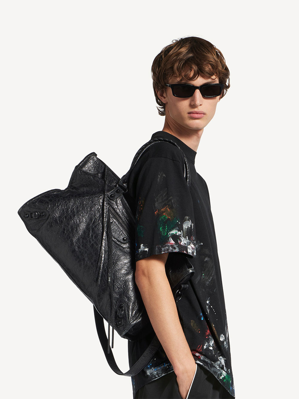 BALENCIAGA Balenciaga Men Le City Bag Large In Arena Lambskin