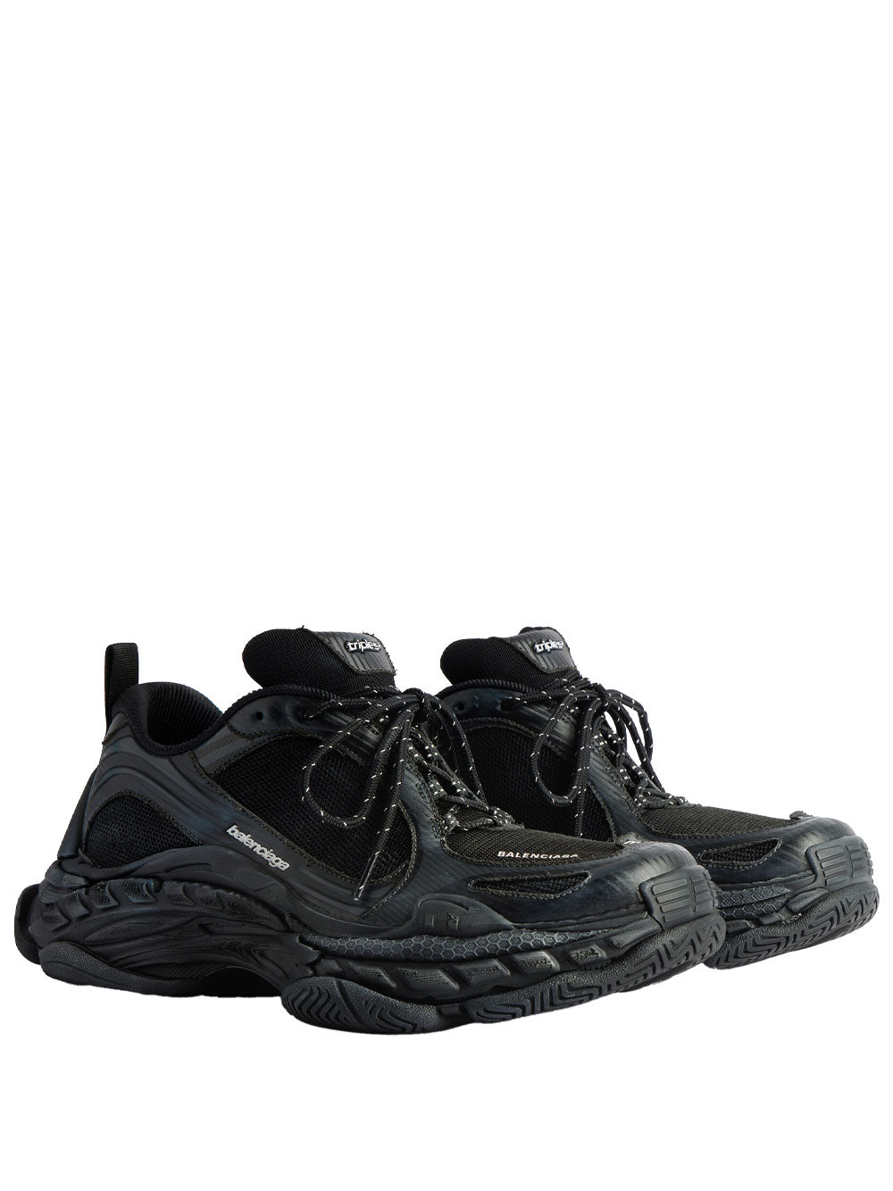 BALENCIAGA Triple S.2 Worn-Out Effect Mesh Sneakers Women