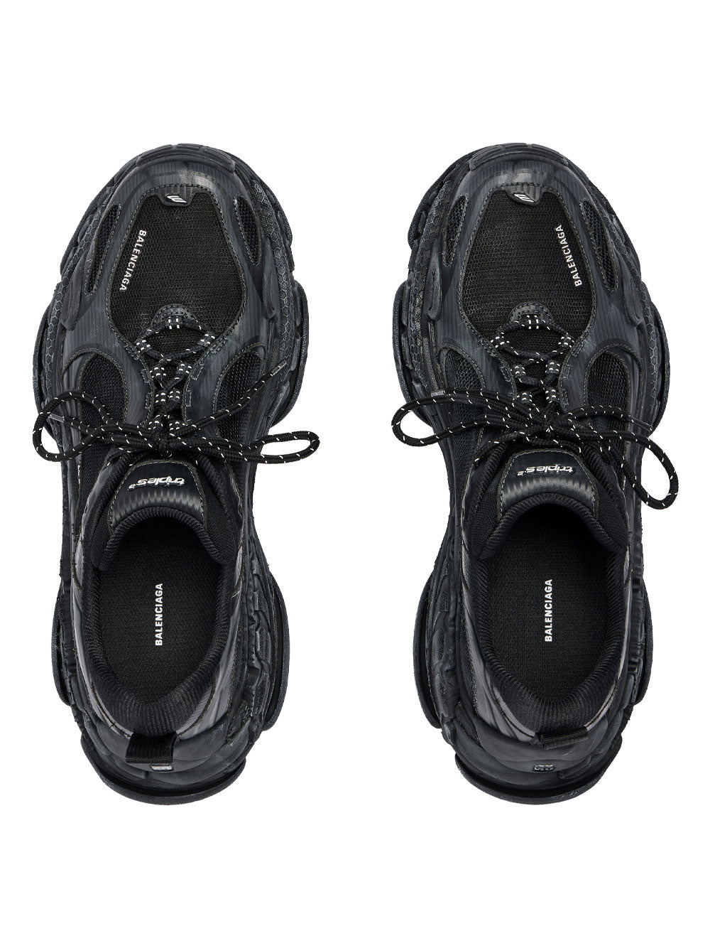 BALENCIAGA Triple S.2 Worn-Out Effect Mesh Sneakers Women