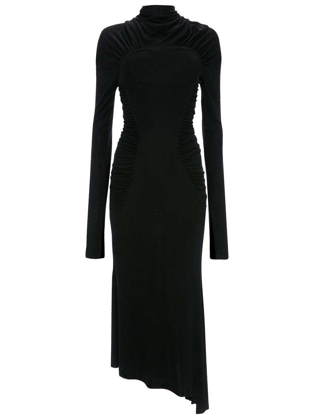 VICTORIA BECKHAM High Neck Gathered Midi Dress Women