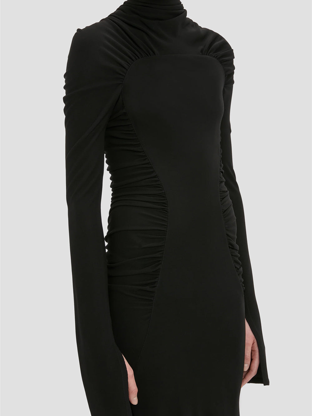 Victoria Beckham Women High Neck Gathered Midi Dress