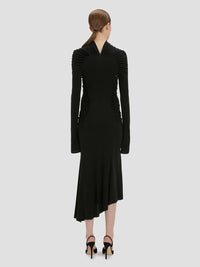 Victoria Beckham Women High Neck Gathered Midi Dress