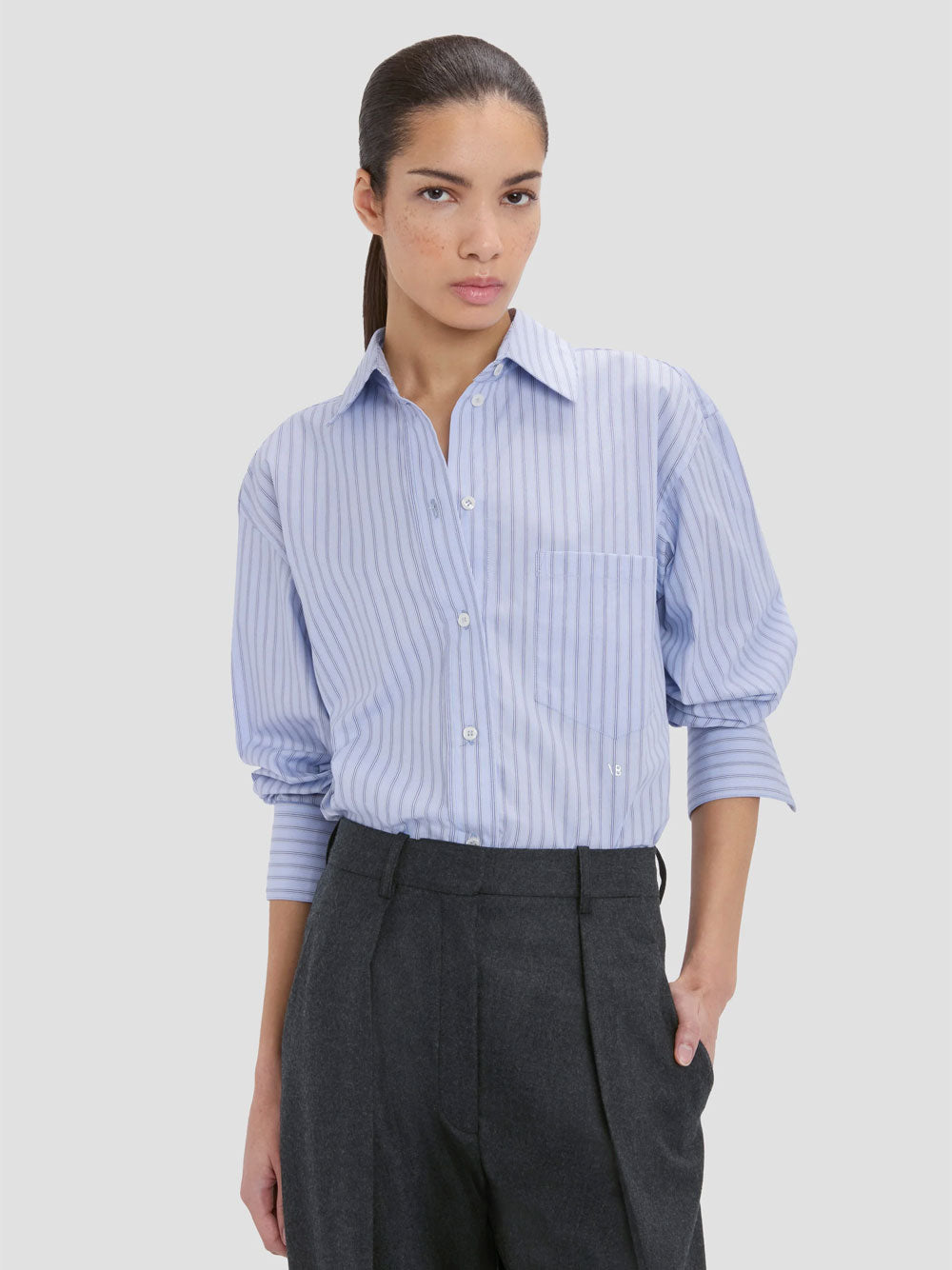 VICTORIA BECKHAM Ellys Shirt In Striped Cotton Women