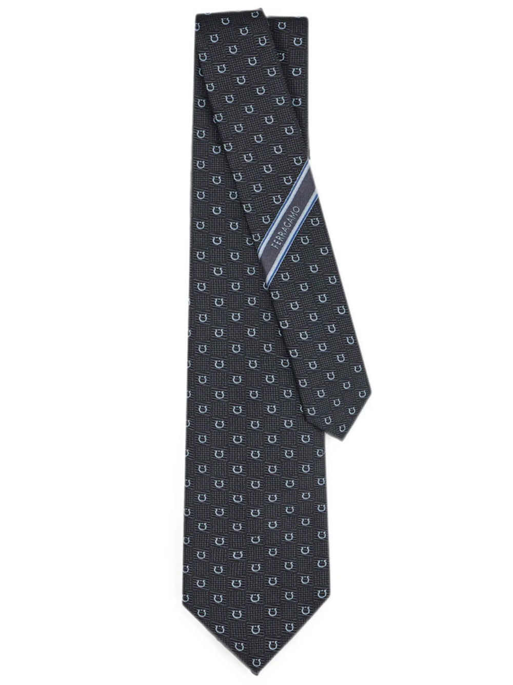 FERRAGAMO Gancini Silk Jaquard Tie Women