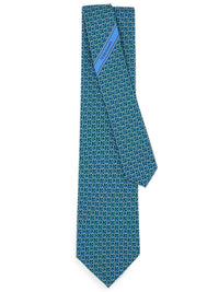 FERRAGAMO Gancini Links Print Silk Tie Women