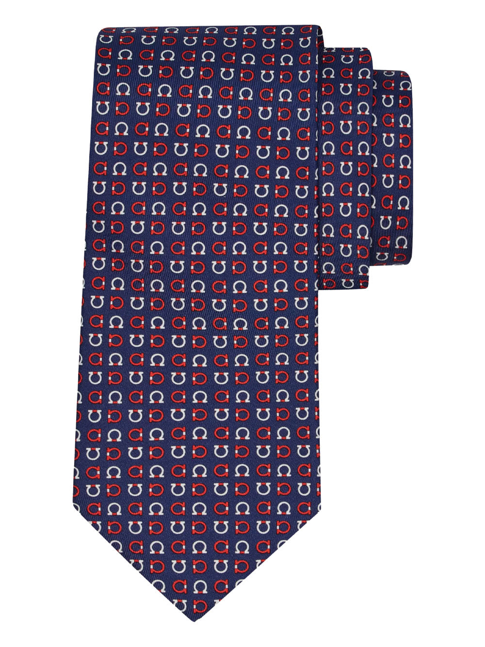 FERRAGAMO Gancini Print Silk Tie Women